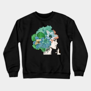 Green Flower Woman Crewneck Sweatshirt